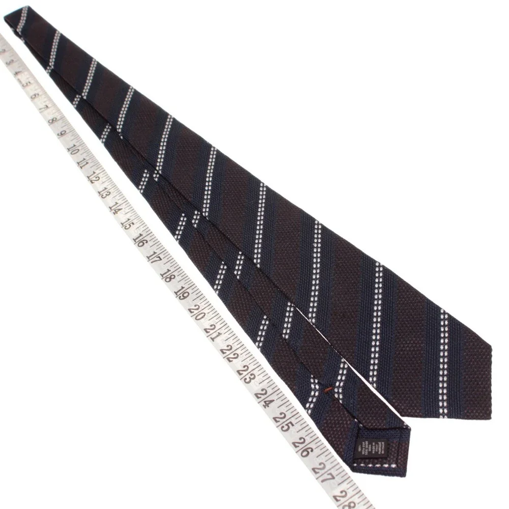 Zegna NWOT Neck Tie in Blues & White Stripes 100% Silk Made in Italy